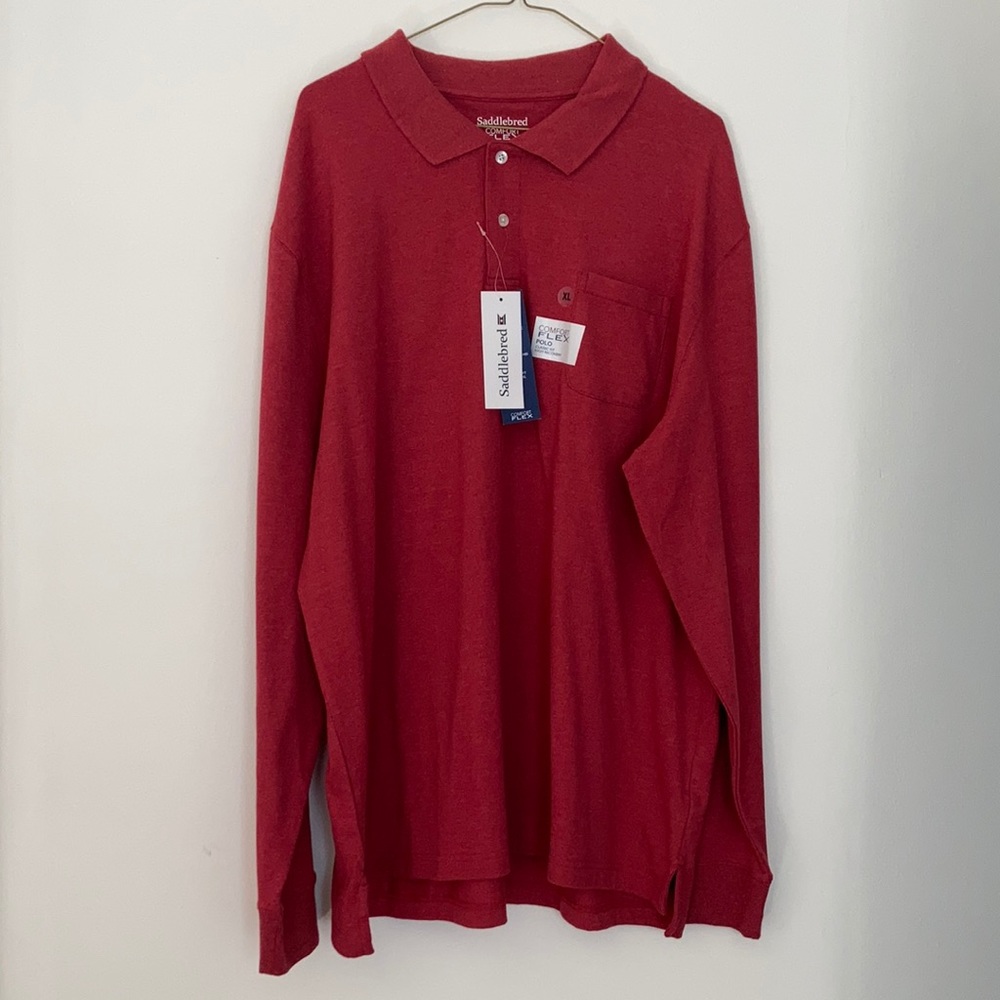 Saddlebred XL Men’s Red Long Sleeve 1/4 Button Up